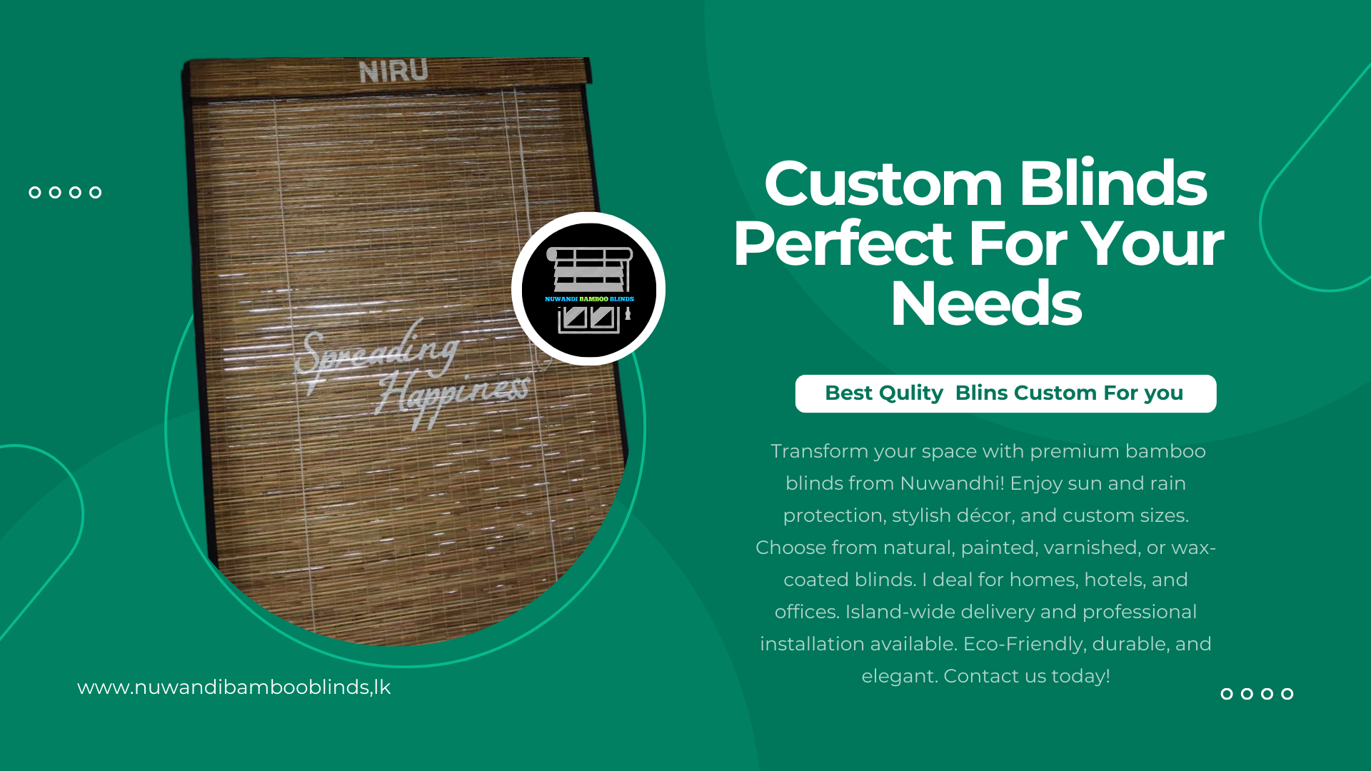 Indoor Bamboo Blinds Sri Lanka - Natural and Synthetic Options